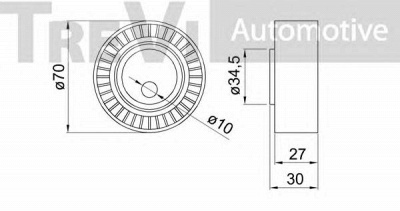 TREVI AUTOMOTIVE ta1109 -  Натяжной ролик, поликлиновой  ремень
